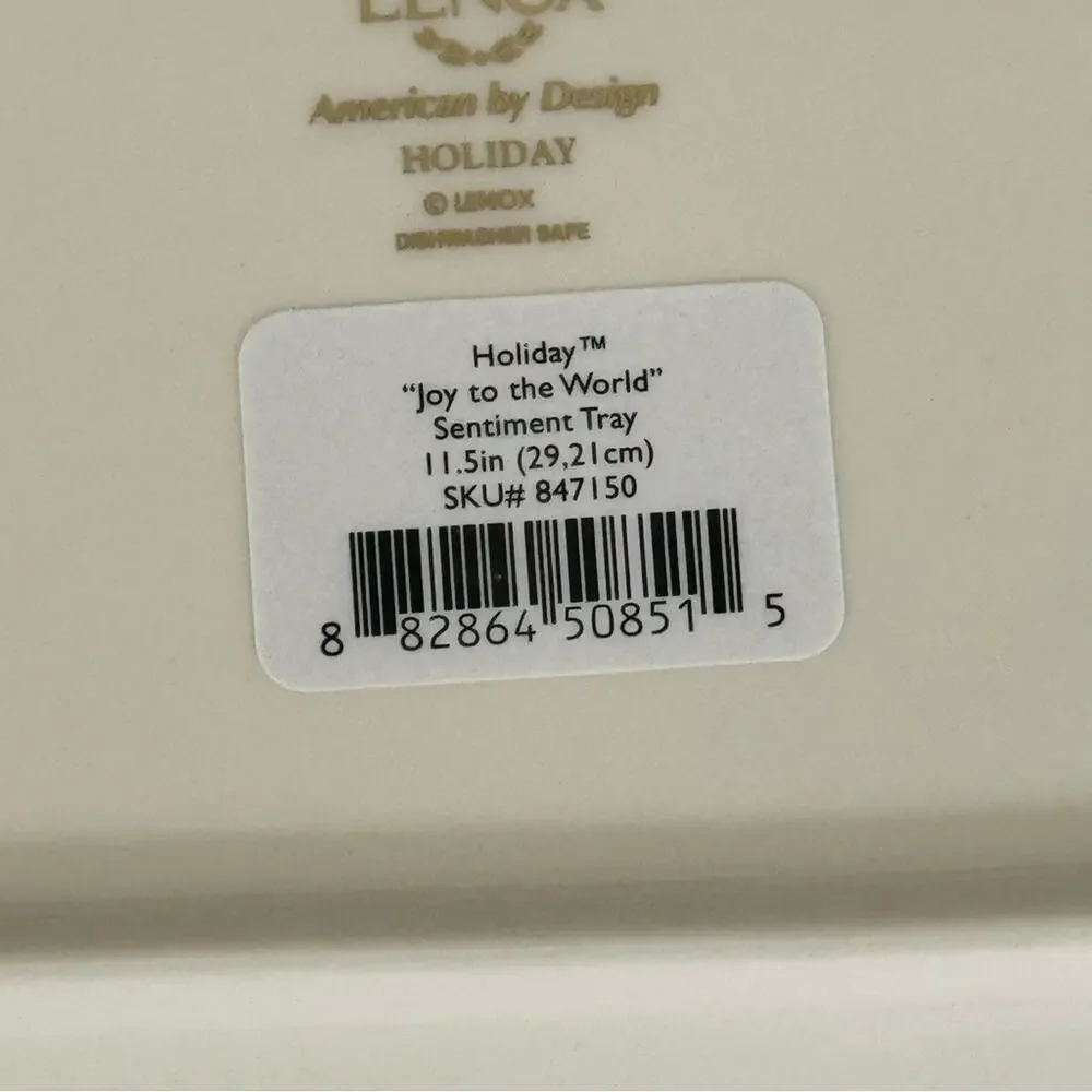 NIB Lenox‎ Holiday Joy To The World Rectangular Sentiment Tray 11